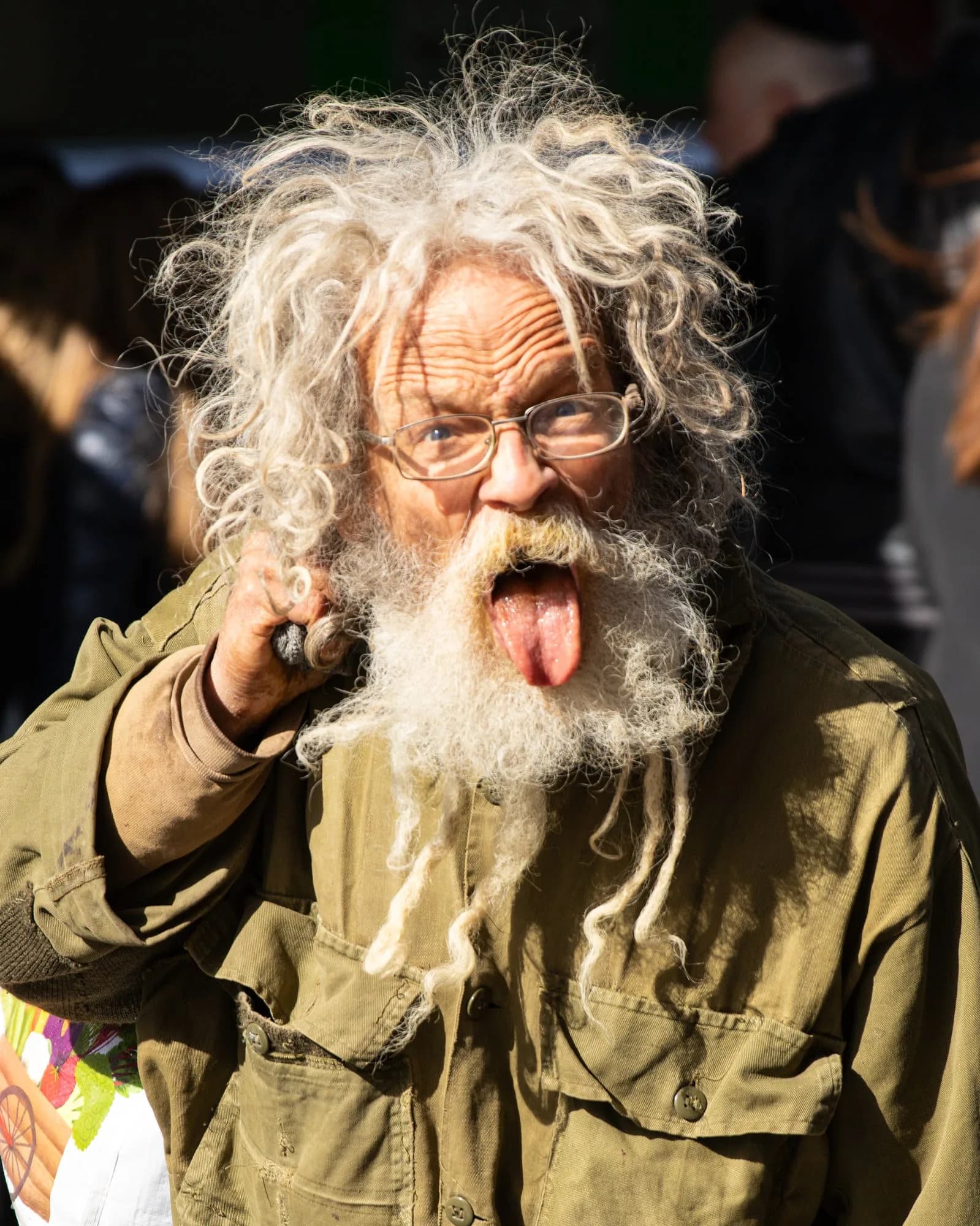 A street portrait of an elderly Jerusalemite with white hair and beard — from “Jerusalemites” by Sharon Gabay