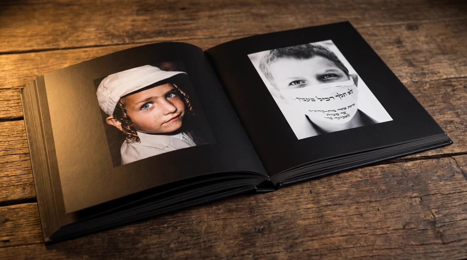 Spread from “Jerusalemites” — portrait of a child