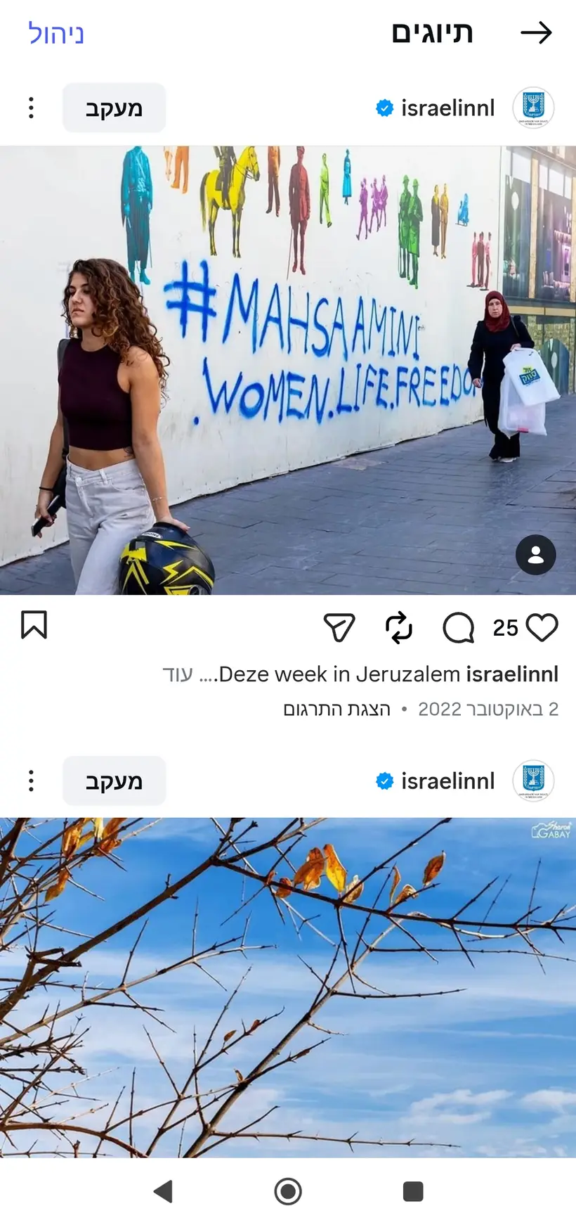 צילום של שרון גבאי בפרסום רשמי של שגרירות ישראל בהולנד (@israelinnl)