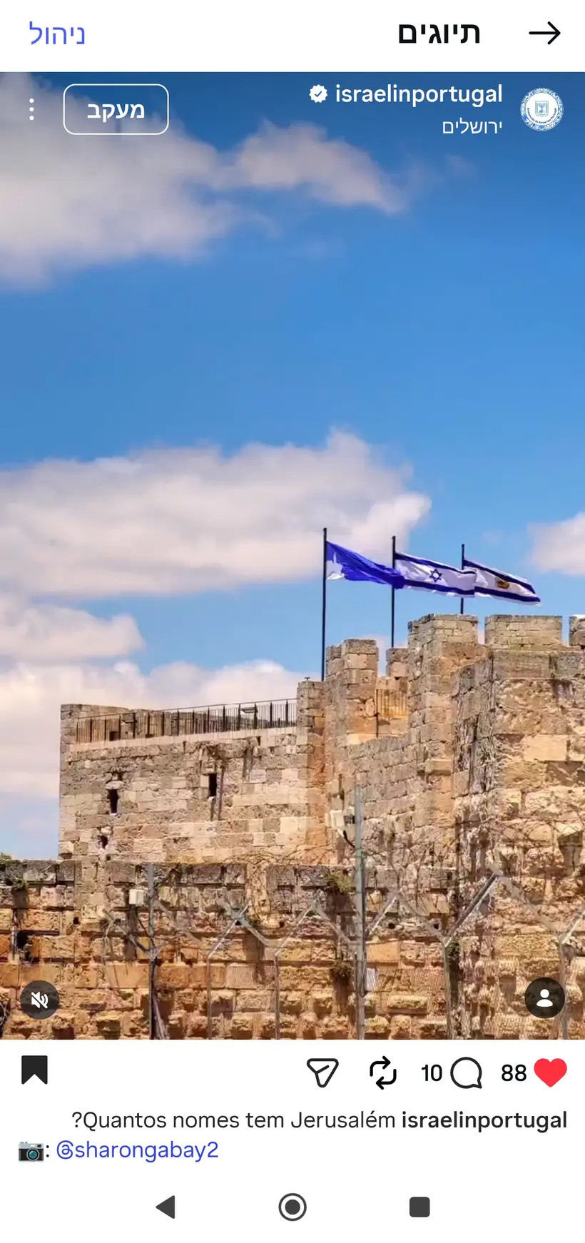 צילום של שרון גבאי בפרסום רשמי של שגרירות ישראל בפורטוגל (@israelinportugal)