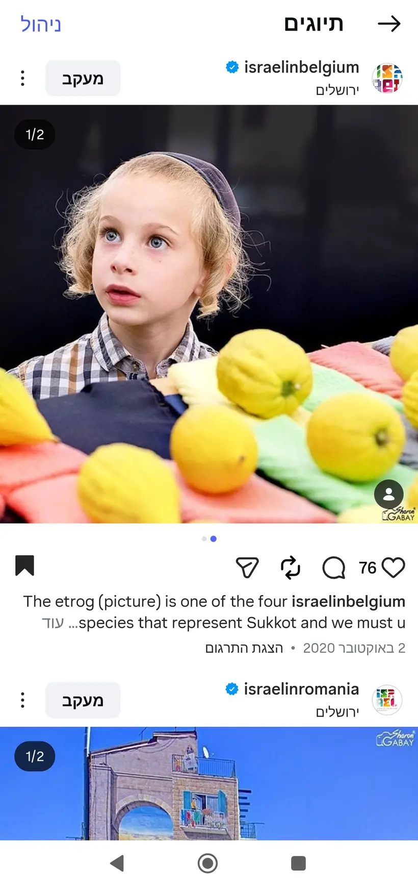 צילום של שרון גבאי בפרסום רשמי של שגרירות ישראל בבלגיה (@israelinbelgium)