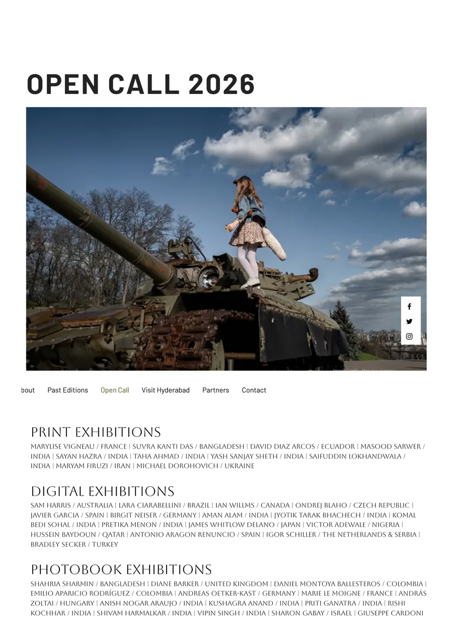 The selection list on the festival's website with the name, as saved on 18 September 2026